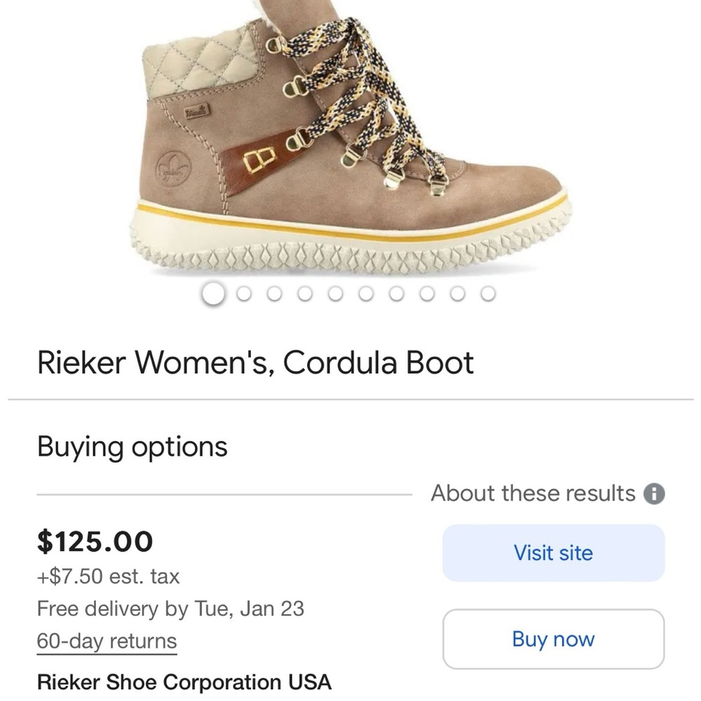 Rieker size 38 ( US size 7) Brand new hiking boot .